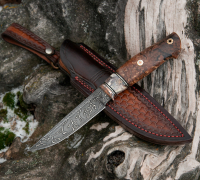 Нож Ладья из мозаичной дамасской стали  купить на  сайте koval-knife.shop